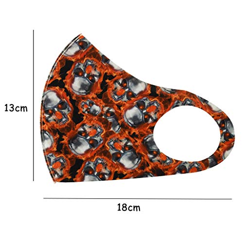 5PC Face Protection for Adults Reusable Washable Face Bandanas Printing Masquerade with Elastic Strap Earloops Breathable Dustproof for Women and Men Office Daily Use