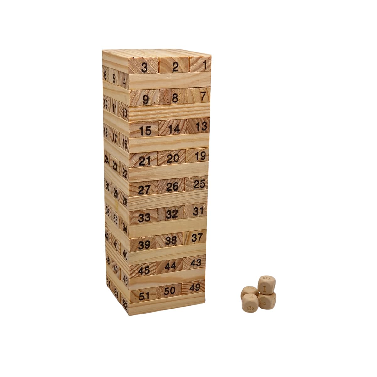 FAST WORLD SHOPPING – Gioco di Società Torre Traballante in Legno con 54 Mattoncini Numerati e Dadi da gioco, Giochi da Tavolo di Abilità e Concentrazione