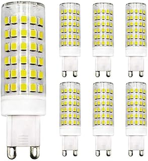 ZHENMING G9 Dimmable LED Bulb 9W Equivalent 60W- 80W Halogen Bulb Cool White 6500K, 220V-240V , 6-Pack