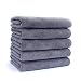 Towels Multi-Purpose Microfiber Soft Fast Drying Travel Gym Home Hotel Office Washcloths 5-Pack(14 x 30 Inch) (Grey)
