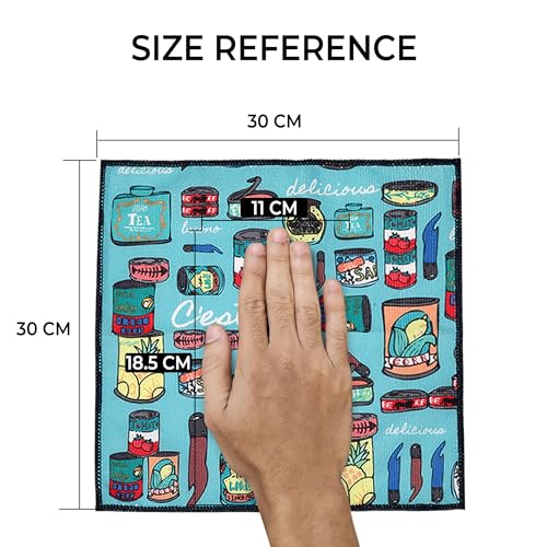 Image of Cutting EDGE 220 GSM-Set of 5-Microfiber Car & Bike Cleaning Cloth, Soft Absorbent Lint Free Towels, Scratch Free Reusable Cloth for Car Cleaning, Glass, Dashboard & Interior (30 x 30 cm, Multicolor)