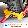 Tevlaphee Wheel Clamp Lock Heavy Duty Anti-Theft, Adjustable Security for Cars, Vans, Motorhomes (Fits 7-11" Tyres), Weatherproof & Vandal-Resistant Design (Red&Yellow) #5
