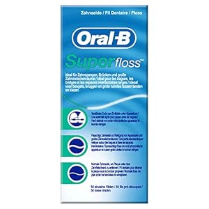 Oral-B SuperFloss tandzijde, voorgesneden, (50 stuks), per stuk verpakt
