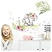 Produktbild Little Deco Wandtattoo Kinderzimmer Mädchen Elefanten Blumen I Wandbild L - 109 x 61 cm (BxH) I Kinderbilder Wandaufkleber Deko Aufkleber Sticker DL357