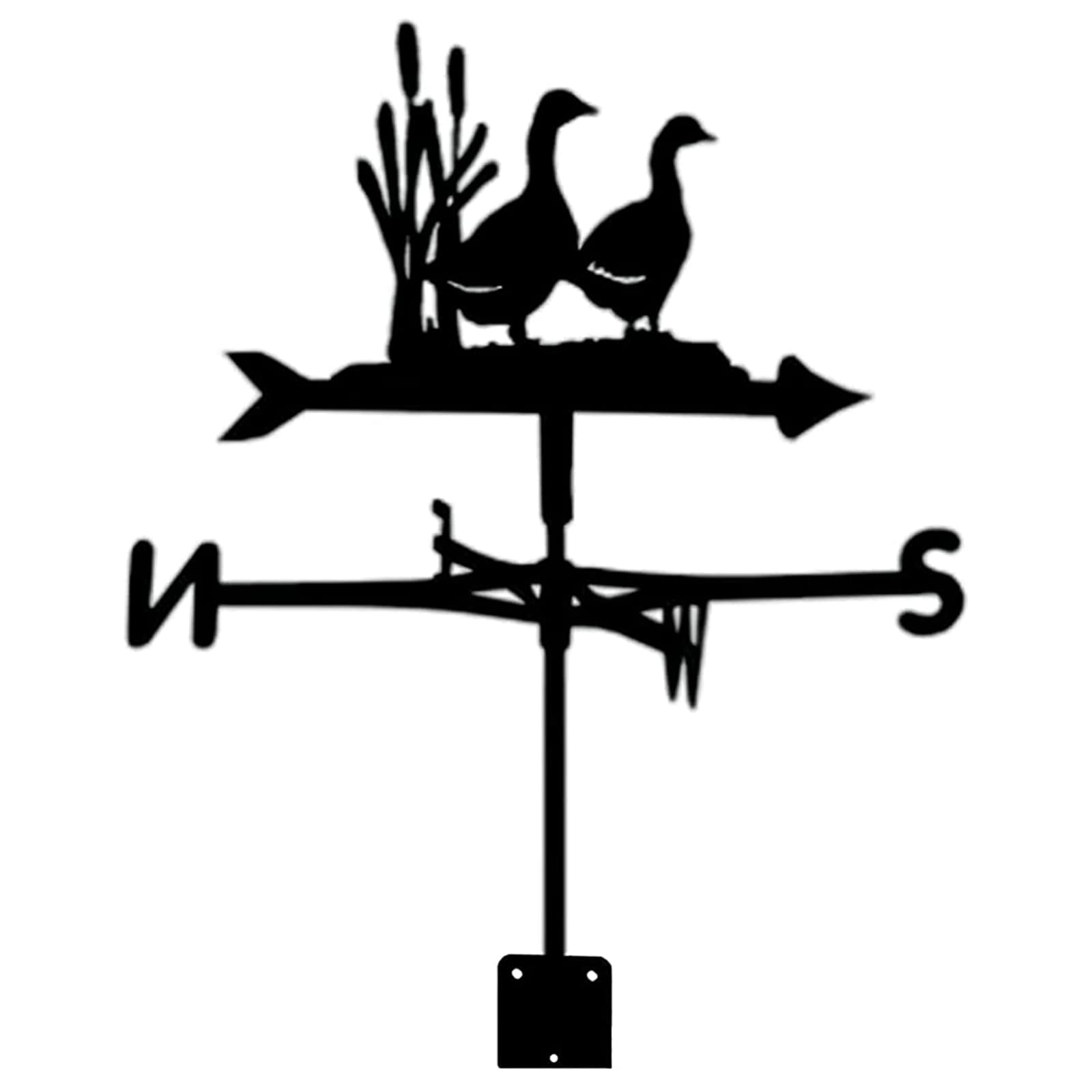 Banderuola segnavento in Ferro battuto, Decorazione, Kit banderuola segnavento per Esterni, Giardino, Prato, Staffa in Metallo, Nero, 35x50 cm