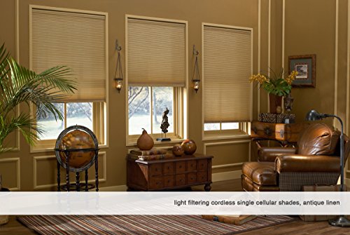 Custom Cordless Single Cell Polyester Shades, 24W X 24H-48H, Cool White, Light Filtering 21-72 Inches Wide #TOP4