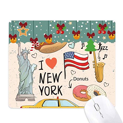 Tapis de souris I Love New York en caoutchouc au motif Donuts America