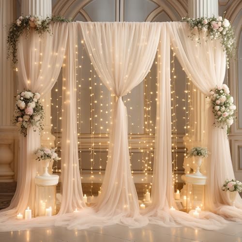 Telón Champagne 20x10 pies con luces para eventos miniatura 1