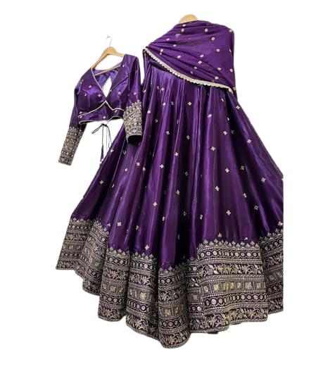 KEYURA Stylish Chinon Embroidered Work Lehenga Choli semi stiched For Women| Bridal Wear Lehenga Choli