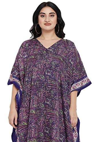 Image of Oussum Women Polyester Casual Long Plus Size Beach Caftan Cover Up Maxi Dress 1X-3X Summer Kaftan Dresses for Women