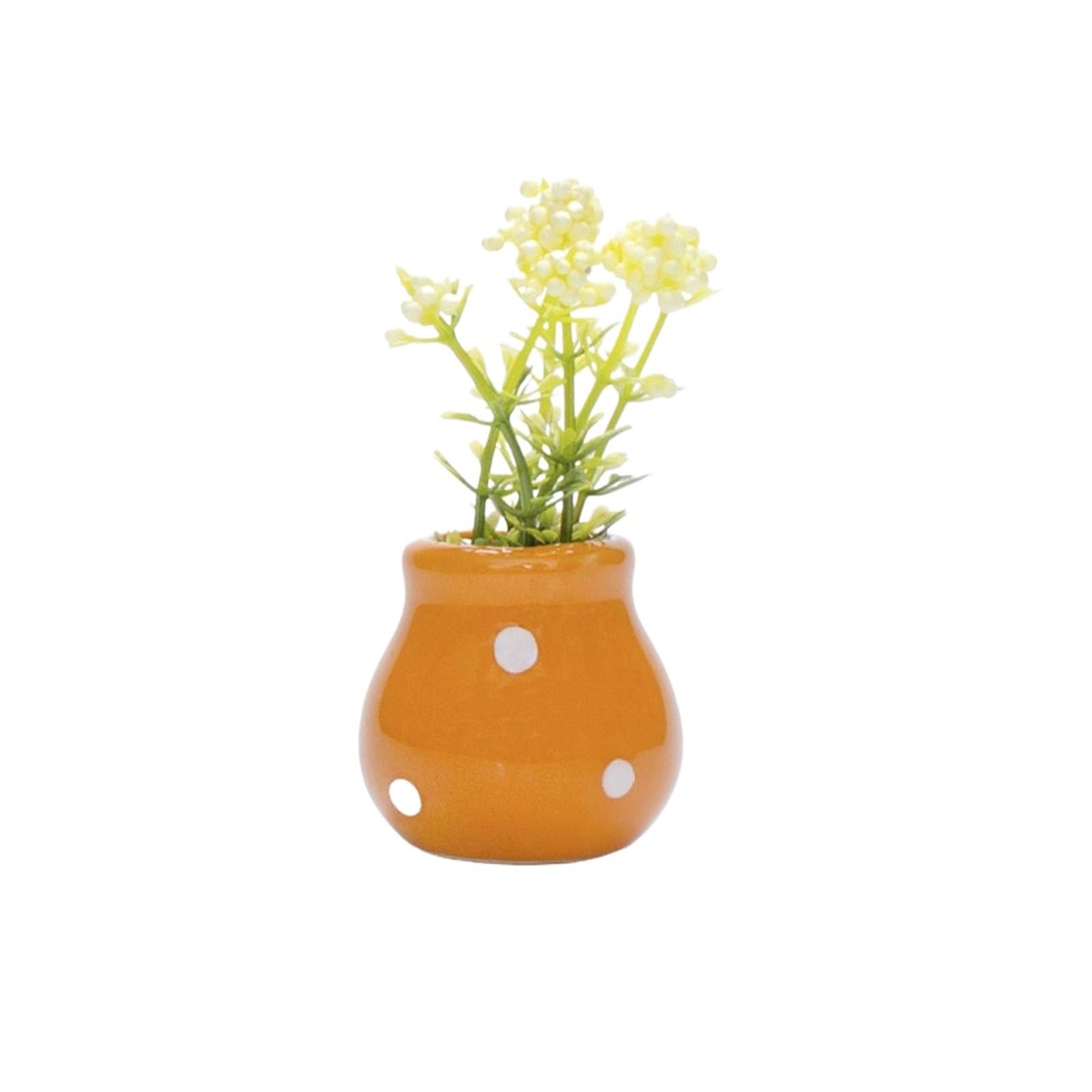 3pcs Cute Mini Ceramic Plant Fridge Magnets - Tiny 3D Vase Decorations For Kitchen & Office(Color6)
