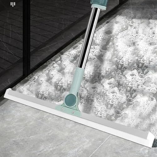 Image of Multicolor Plastic Floor Sweeper Squeegee - 1‑Piece Flexible 180 Rotating Head for Wet & Dry Cleaning of Tiles, Marble, Bathroom Floors & Windows - Lightweight, Durable Design for Home & Office Use