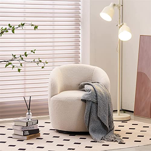 Sillón giratorio peluche blanco moderno miniatura 1
