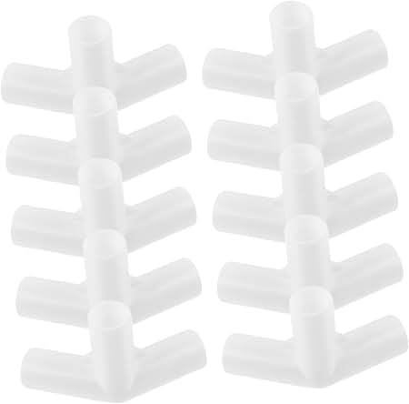 20pcs Tent Joint Frames Three-Way Connector Pole Connector Outdoor Pole Adapter Tent Pole Fitting Fittings Tent Supply Adapter Plastic Child Tent Supplies Pipeline White