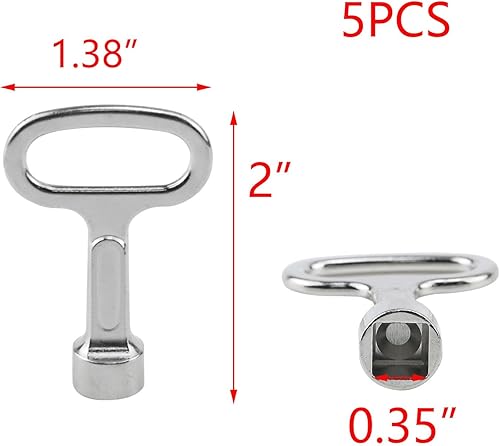 Miniatura 2 de T Tulead 5 llaves cuadradas pequeñas para gabinete, llave cuadrada de 2 x 1.5 pulgadas para cajones, armarios eléctricos
