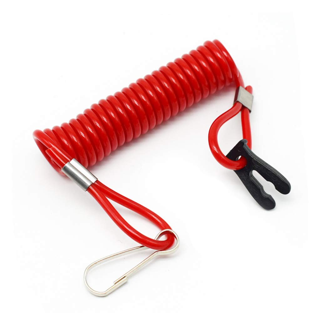 VideoPUP Outboard Motorboat Emergency Flameout Engine Flameout Rope, Safety Lanyard Quick Stop Key Lanyard Fit for Yamaha(1pcs,Red)