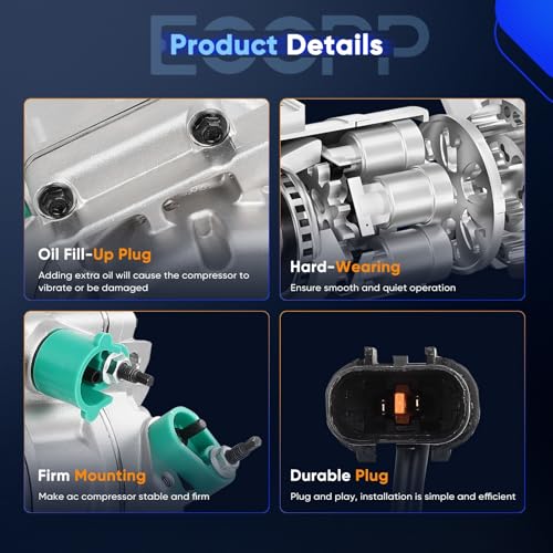 Image of ECCPP AC Compressor for Hyundai for Genesis 3.8L 2014-2016 | for Genesis G90 G80 3.3L 2017-2019 AC Compressor with Clutch Rapid Cooling