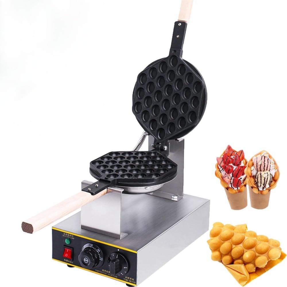 Amazon | Brfveob業務用バブルワッフルメーカー、1300ワットエッグ