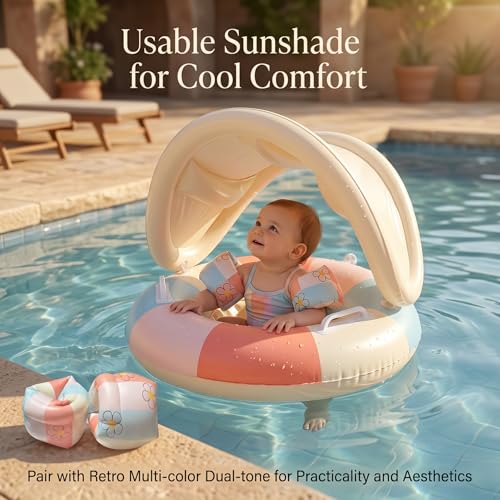 Anillo de asiento para piscina infantil que evita vuelcos con mangas flotantes cómodas 6