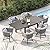 Grand patio 7-Piece Outdoor Dining Set for 6, Patio Dining Furniture Set for 6 Swivel Rope Wicker Chairs & 1 Expandable Rectangular Dining Table, Grey