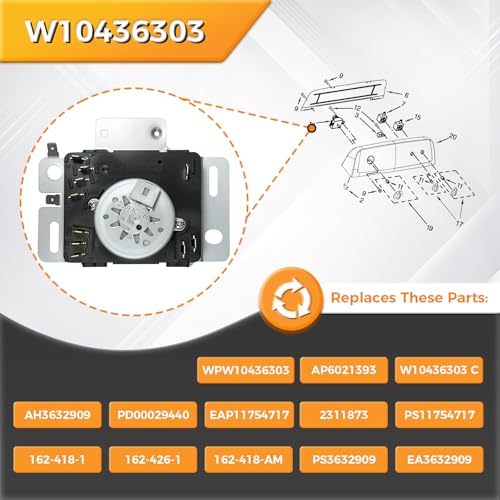 Minuteur sèche-linge W10436303 programmateur compatible Maytag Inglis - 4