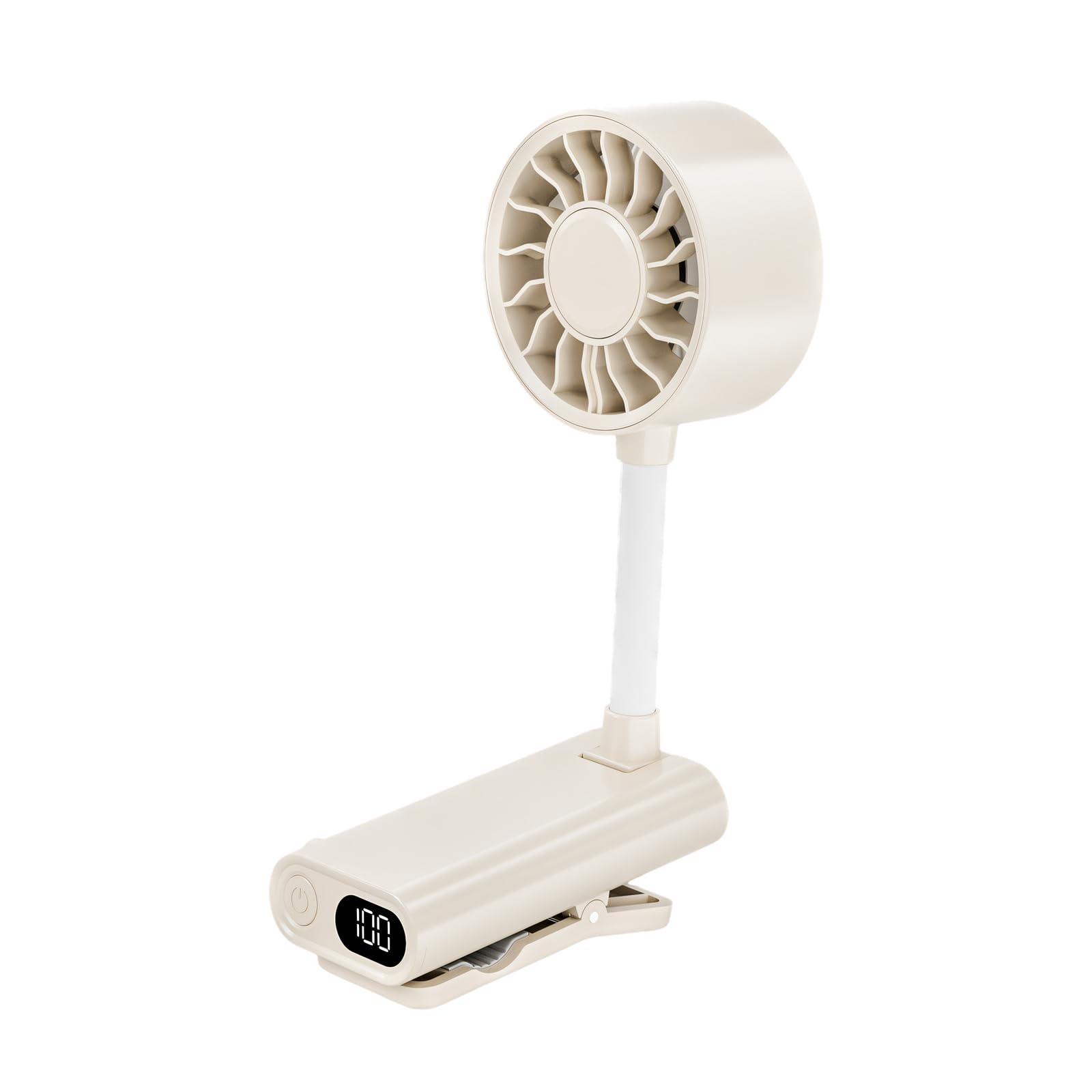 NMFLAB Bendable Hose Small Clip Fan with Strong Grip for Umbrella Chair Table Rechargeable Battery Operated Small Size Multiple Corner Fan