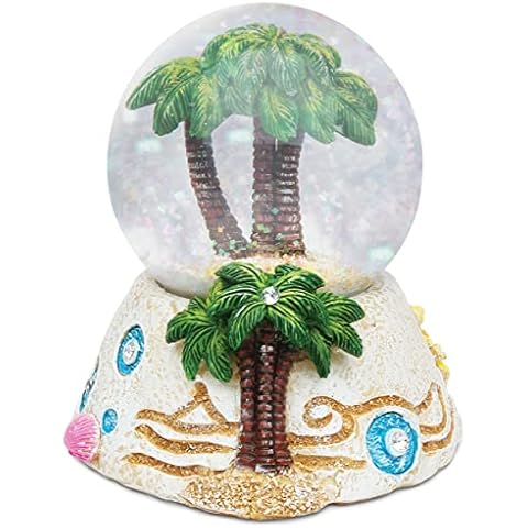 Stone Palm Tree Snow Globe Tabletop Décor Cover