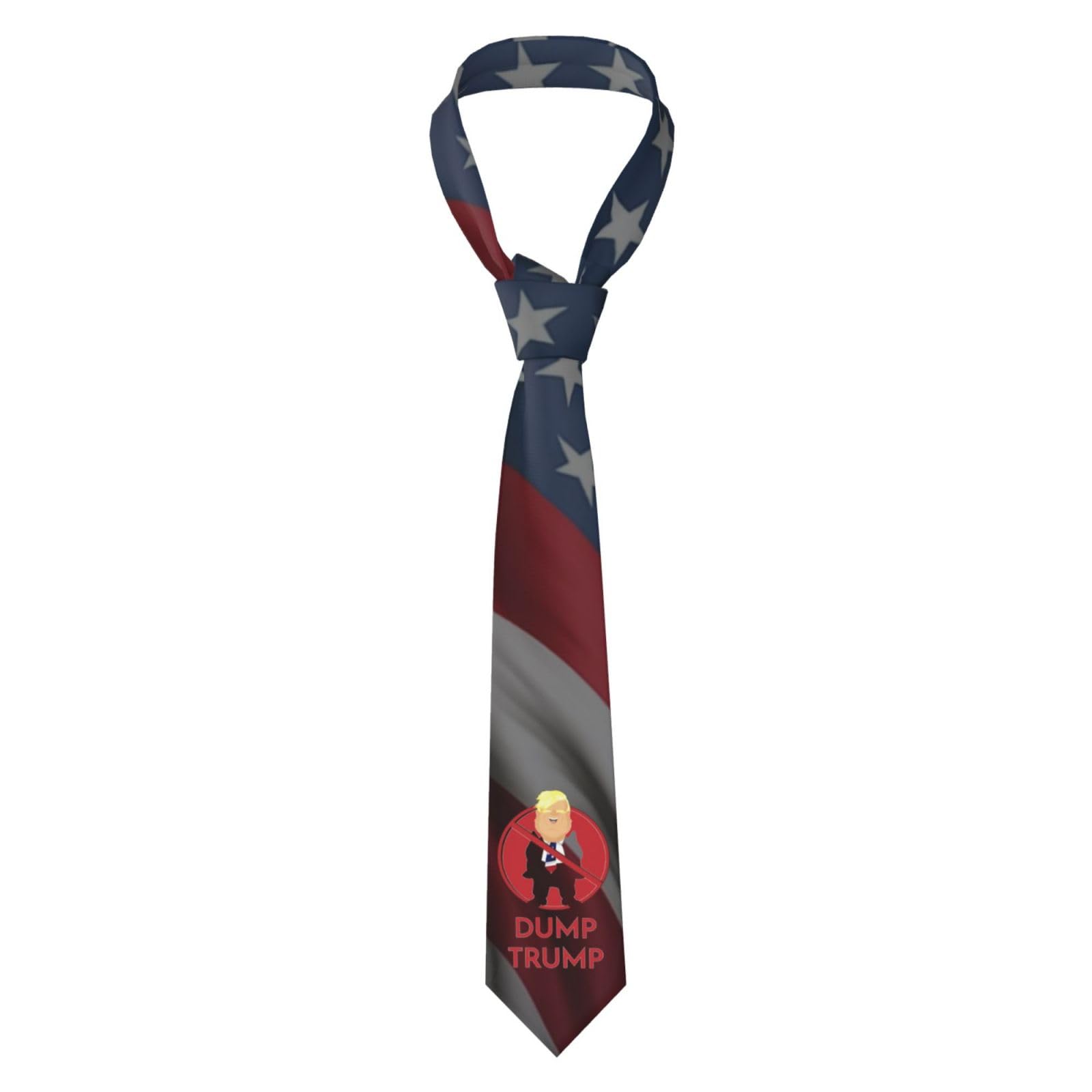 Anceky Men's As Pic Dump Trump Fight Hate Anti Donald Trump Necktie Funny Novelty Ties Formal Casual Daily Neckties,
