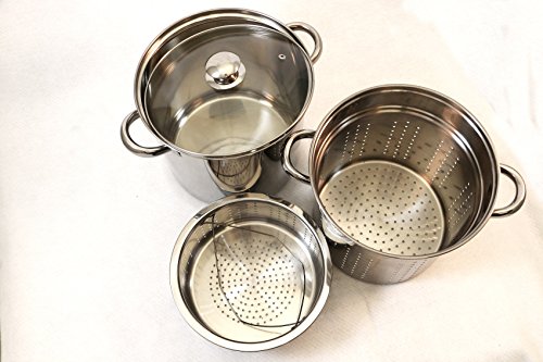 8 Quart 18/10 Stainless Steel 4 Piece Multi-Cookware Set With Encapsulated Base - Thumbnail 5