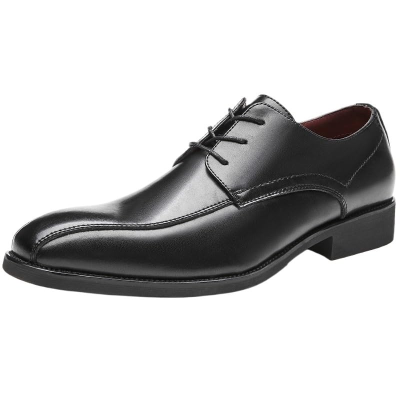 Business Casual Lace Up Leather Shoes Mens Formal Shoes Genuine Leather Shoes for Men Dress Shoes Wedding Shoes Anti-Slip Low Top Non Slip Prom
