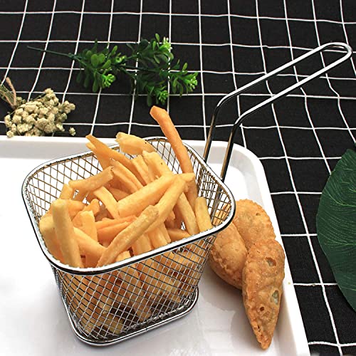 8 stks Mini Frieten Mand, Roestvrijstalen Gaas Frietjes Chips Manden Netto Zeef Keuken Koken Gereedschap voor Restaurant of Thuis - Image 4