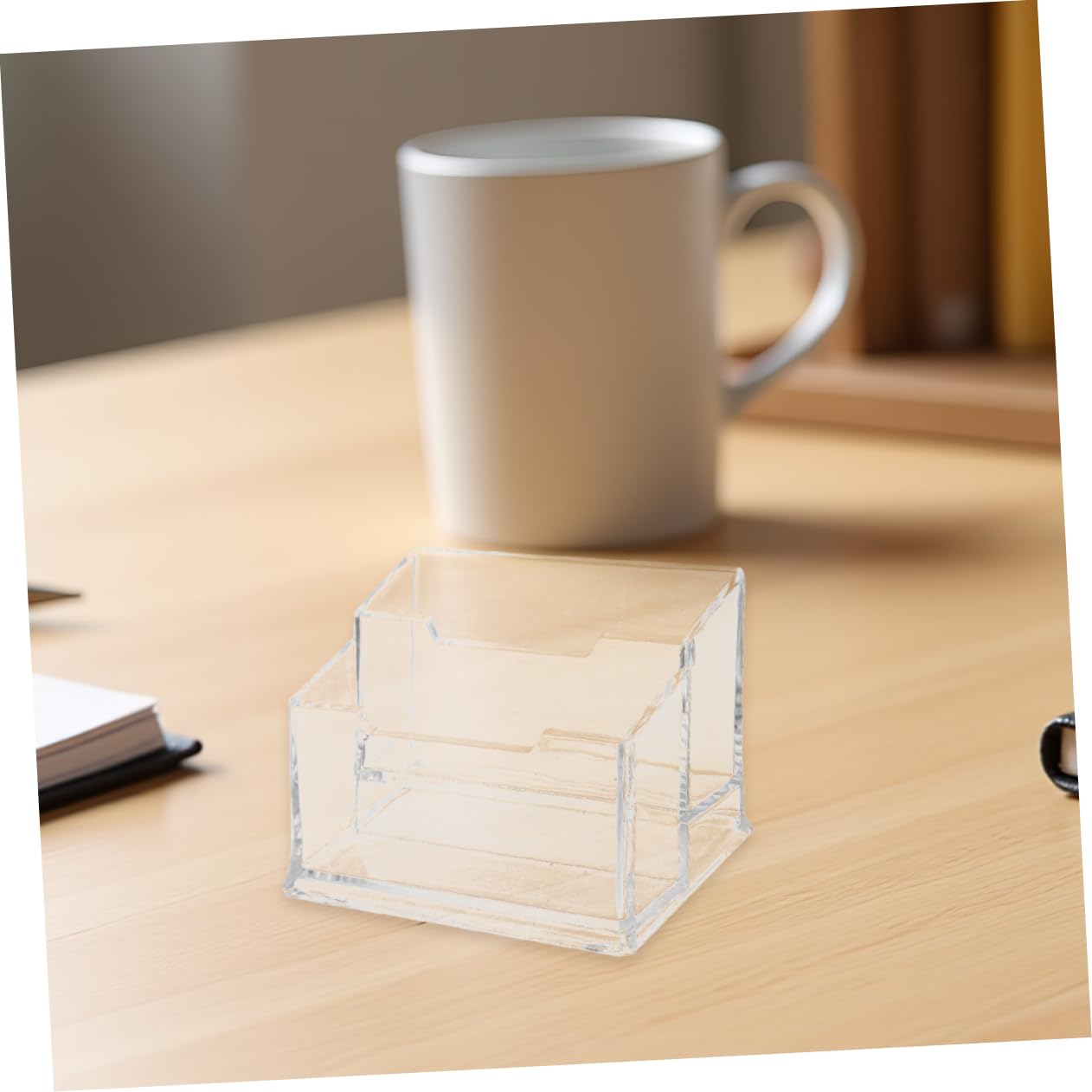 Mipcase 5pezzi Porta Biglietti da Visita Trasparente in Plastica Organizzatore da Scrivania per Biglietti da Visita Espositore da Tavolo per Etichette