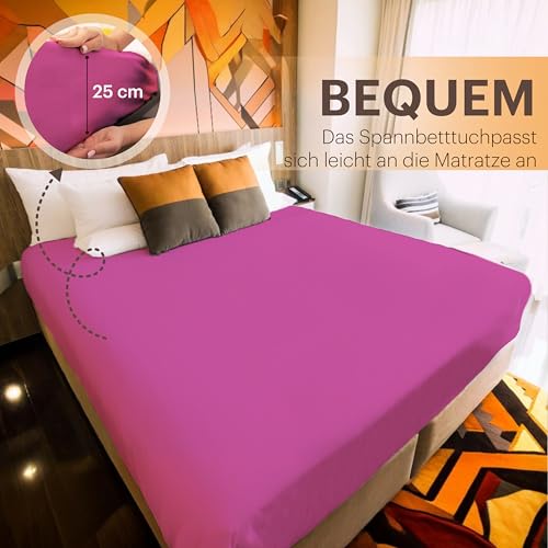 NatureMark Jersey Spannbettlaken, Spannbetttuch 100% Baumwolle in vielen Größen und Farben MARKENQUALITÄT ÖKOTEX Standard 100… – Ansicht 5