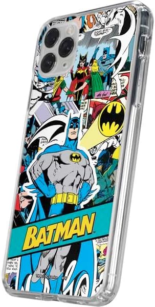 Skinit Clear Phone Case Compatible with iPhone 11 Pro - Officially Licensed DC Comics Batman Vintage Pose Collage Art Design