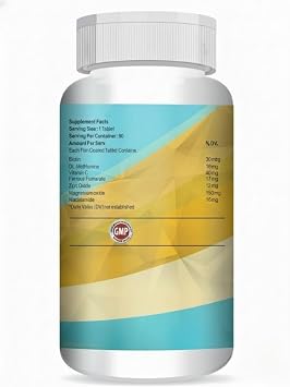 VK Bio.tin 30mcg, Suppl.ement for H.air Growth, Strong Hair and Glowing Skin, Fights Nail Brittleness 90 Tablets
