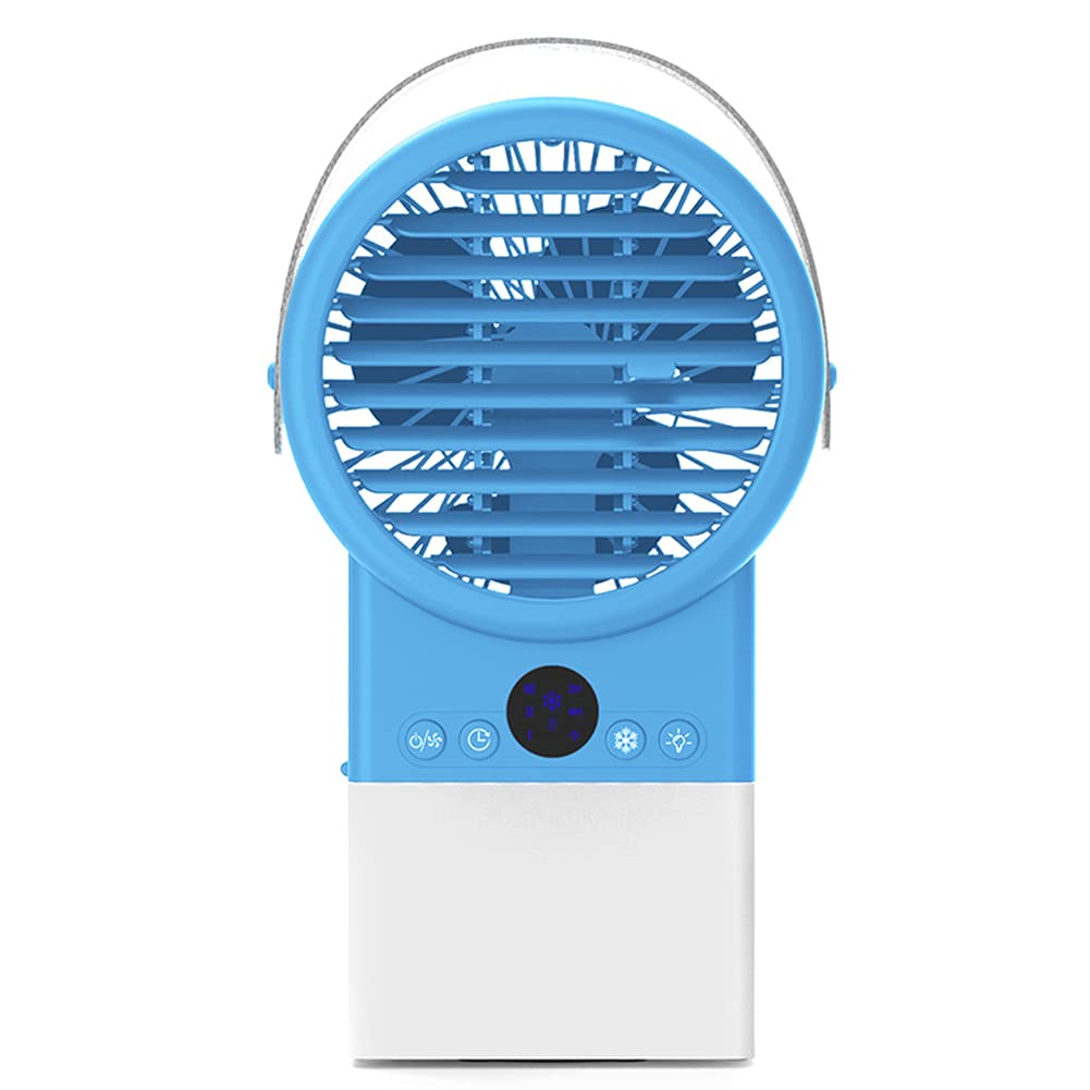 Mini ventilador de aire acondicionado de escritorio ventilador de enfriamiento, pequeño ventilador de refrigeración de aire portátil Voltaje nominal: 24v, ventilador de escritorio Sall luz