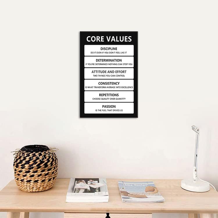 Miniatura 2 de Core Values - Arte de pared inspirador para decoración de oficina, póster inspirador, lienzo motivacional, impresiones artísticas de pared para sala