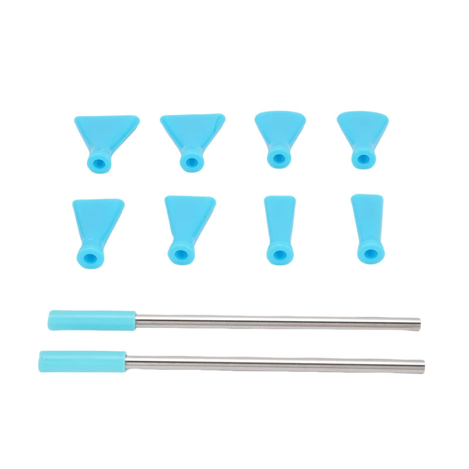 Edelstahl -Strohhalm -Blow Düsen, Acrylgussfarben, 8 Düsen und 2 Strohhalme, Vielseitige Flüssigkeitskunstwerkzeuge, Geeignet für Blüte und Niederländische Gusstechniken, für (Blue)