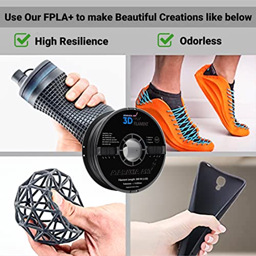 Ataraxia Art Flexible Pla Filament 1.75Mm,3D Printer Filament 1Kg Spool, Better Than Tpu,89A Shore Hardness, Patent Formula, Compatible With Bowden Extruder, With Filament Storage Bag, Fpla Sky Blue #TOP7