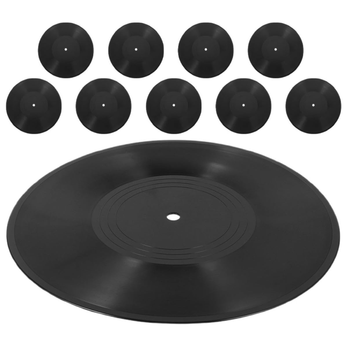 Vaguelly 10 Pezzi Decorazioni da Muro Vinile Nero in Plastica Vintage Indie Facile da Installare per Arredamento Casa e Tema Disco