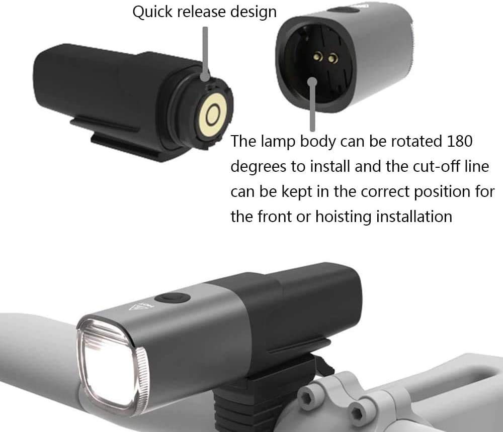 Luz de Bicicleta LED, Faro de 800 lúmenes Recargables USB súper Brillante, 5 Opciones de Modo de luz, fácil de Instalar para Hombres, Mujeres, niños, Caminos, Ciclismo de montaña.