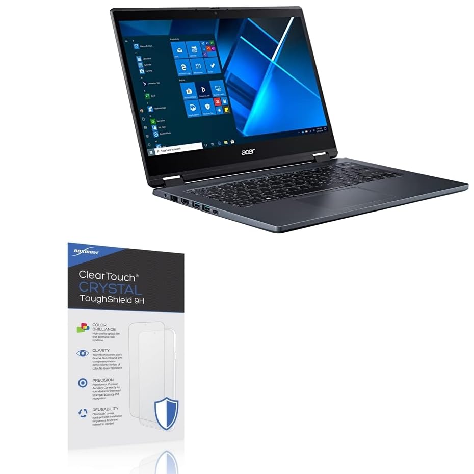 BoxWave Screen Protector Compatible With Acer TravelMate Spin P4 (TMP414RN-51) - ClearTouch Crystal ToughShield 9H (2-Pack), Clear 9H Tough Flexible Film Screen Protector