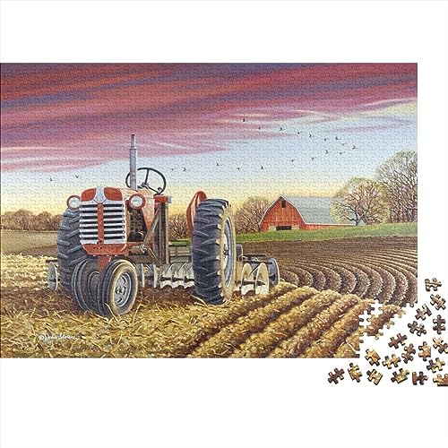 Puzzle 1000 pièces adulte tracteur en bois Art Farm Series 75x50 cm