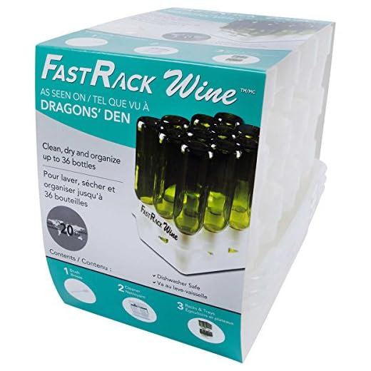 FastFerment FastRack Bomber Tray Wine bottle cleaning and drying rack, FastRack12 Two Racks & One, White