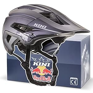 Kini Red Bull Men’s Bicycle Helmet MTB [Limited Edition] Sporty and Lightweight Bicycle Helmet Men’s or Women’s Bicycle Helmet Subtle Dark Blue A Bicycle Helmet with Excellent Fit S-XL (54-61 cm)