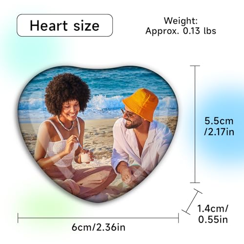 Imán de Nevera Personalizado de Cristal Forma Corazón miniatura 2
