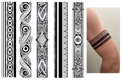 5 Feuilles Tatouages Temporaires Bracelet Tatouage Tribal Tatouage Maori Design Tatouages Luc5