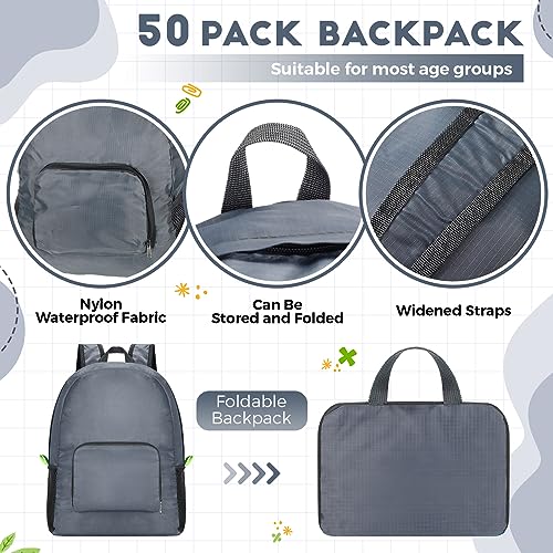 Image of Eccliy 50 Pack Backpacks in Bulk 17 Inches Wholesale Back Pack Basic Backpack for adult Lightweight Outdoor Travel Bookbags(Gray)