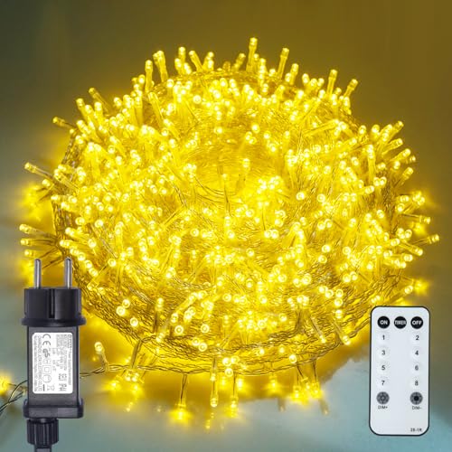 BIUDN 1000LED Lichterkette Außen Weihnachts,50M Lichterkette Outdoor...