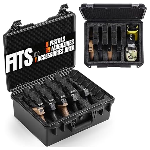 Heavy-Duty Pistol Case for 5 Handguns